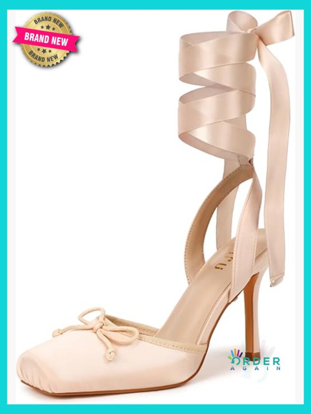 Ballet Heels Square Toe Lace Up Stiletto Wedding Bridal Prom Party Pumps Shoes